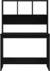 A black desk with a hutch is shown against a white background. Produktbild-Vorschau