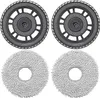 Two black circular brush heads with gray mop pads underneath, arranged in a two-by-two grid on a white background. Produktbild-Vorschau