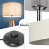 Tischleuchte Dreibein Nachttischlampe Stehlampe E27 Stoff Produktbild-Vorschau 4