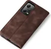 A brown flip case for a smartphone is shown against a white background. Produktbild-Vorschau