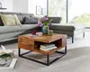 FineBuy Table basse 60x60x34,5 cm Sheesham massif / métal Voir les images du produit 2