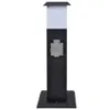 vidaXL Prise de jardin Tour de prise noire avec lampe Voir les images du produit 1