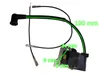 A close-up view of a chainsaw ignition coil with measurement annotations. Produktbild-Vorschau
