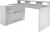 A modern white and gray desk with shelving and drawers. Produktbild-Vorschau