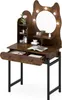 A vanity table with a mirror and lights, designed in a cat shape. Podgląd zdjęcia produktu