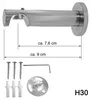 Innenlauf Gardinenstange Edelstahl Look 20mm Wandträger Produktbild-Vorschau 2