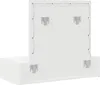 The back of a white vanity table with mounting hardware visible. Náhled obrázku produktu