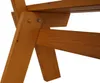 A close-up view of the wooden structure of a bench, showing the joinery and hardware. Produktbild-Vorschau