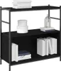 vidaXL Scaffale in rovere nero 80 x 30 x 78,5 cm Materiale Anteprima dell’immagine prodotto 3