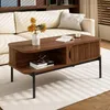 Table basse Merax avec portes coulissantes et pieds en Voir les images du produit 4
