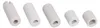 A set of five white knobs of varying sizes arranged in a line against a white background. Produktbild-Vorschau