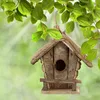 Relaxdays Deko Vogelhaus zum Aufhängen, unbehandeltes Holz, Produktbild-Vorschau 2