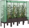 A raised garden bed with a greenhouse cover, containing tomato plants. Produktbild-Vorschau