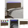 The Living Store LED Kopfteil Dunkelbraun 180x7x118/128 cm Produktbild-Vorschau 1