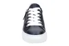 A single blue sneaker with white laces and a white sole, shown from the front. Produktbild-Vorschau