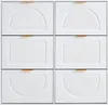 A front view of a white shoe cabinet with six drawers. Anteprima dell’immagine prodotto
