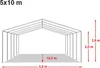 A diagram of a tent structure with dimensions indicated. Produktbild-Vorschau