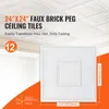 A white faux brick peg ceiling tile is shown against a background of similar installed tiles and a white curtain. Anteprima dell’immagine prodotto