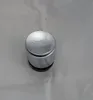 A close-up, slightly angled shot of a chrome-plated faucet part on a light gray, textured background. Produktbild-Vorschau