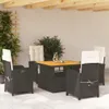 vidaXL 5-dielny záhradný jedálenský set s vankúšmi Black Náhľad obrázku produktu 2