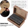 70 kusov vintage drevených písmenkových razníc z gumy, malá Náhľad obrázku produktu 5