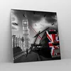 Wanduhr - Quadrat - Glasuhr - Bus London Big Ben Gebäude - Produktbild-Vorschau 4