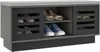 A shoe bench with storage compartments and a cushioned top, displaying shoes inside. Anteprima dell’immagine prodotto
