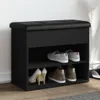 vidaXL Schuhbank Schwarz 62x32x50 cm Holzwerkstoff Produktbild-Vorschau 2