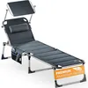 CASARIA® Lettino Prendisole con Tettuccio 210x60 Carico Max Anteprima dell’immagine prodotto 1