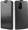 A black flip case for a smartphone is shown from two angles. Produktbild-Vorschau