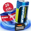 A product shot of batteries with packaging and marketing elements. Produktbild-Vorschau