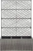 vidaXL Zvýšený záhon s mřížkou 3 květináče 83×30×130cm Poly Náhled obrázku produktu 1