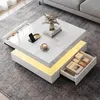 OYAJIA Couchtisch Hochglanz mit LED Beleuchtung & Produktbild-Vorschau 3