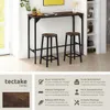 A bar table and two stools in an industrial style, with accompanying marketing text and graphics. Náhled obrázku produktu