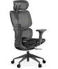 A black ergonomic office chair with a mesh back and headrest is shown from a side angle against a white background. Podgląd zdjęcia produktu