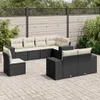 Design 8-tlg. Garten-Sofagarnitur mit Kissen Schwarz Poly Produktbild-Vorschau 1