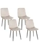 BELIANI Esszimmerstühle 4er Set Beige aus Samtstoff mit Produktbild-Vorschau 1