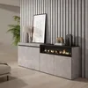 Sideboard, Highboard, 200x35x75cm, 4 Türen, Elektrokamin. Produktbild-Vorschau 2