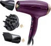 A purple Remington hairdryer with three attachments displayed next to it. Podgląd zdjęcia produktu