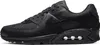 A black Nike Air Max 90 sneaker shown from the side. Produktbild-Vorschau