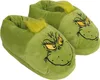 A pair of green Grinch-themed slippers shown from a slightly elevated front-side angle against a white background. Produktbild-Vorschau
