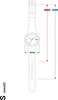Diagram showing the sizing measurements for a watch. Produktbild-Vorschau