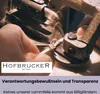 A close-up of a hand operating a sewing machine, with a logo and text overlay. Produktbild-Vorschau