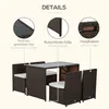 Outsunny 5tlg. Polyrattan Gartenmöbel Rattan Essgruppe Produktbild-Vorschau 7