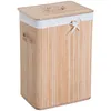 A laundry basket with a lid and handles, made of bamboo. Podgląd zdjęcia produktu
