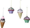Weihnachtsanhänger 4 Stück Glas Muffin und Eis Produktbild-Vorschau 1