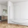 Badewannenfaltwand 120x140cm Badewannenaufsatz Dusche Produktbild-Vorschau 1