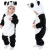 Two images of a baby wearing a panda costume, shown from different angles. Produktbild-Vorschau