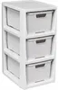 Branq Rattan Kommode - 3 Körbe antik weiß Produktbild-Vorschau 1