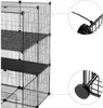 A black wire cage for small animals, with close-up insets showing assembly details. Podgląd zdjęcia produktu